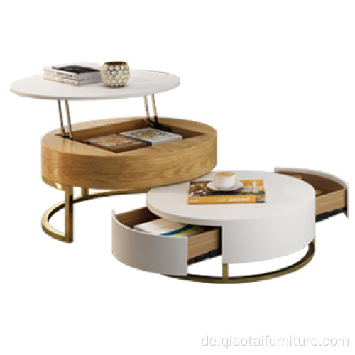 Luxus-Lift-Top Side Gold Couchtisch